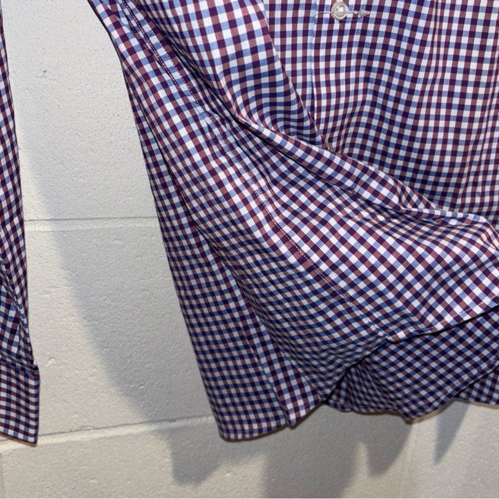 Lucky Brand men’s film fit shirt blue red check button down - Picture 6 of 7